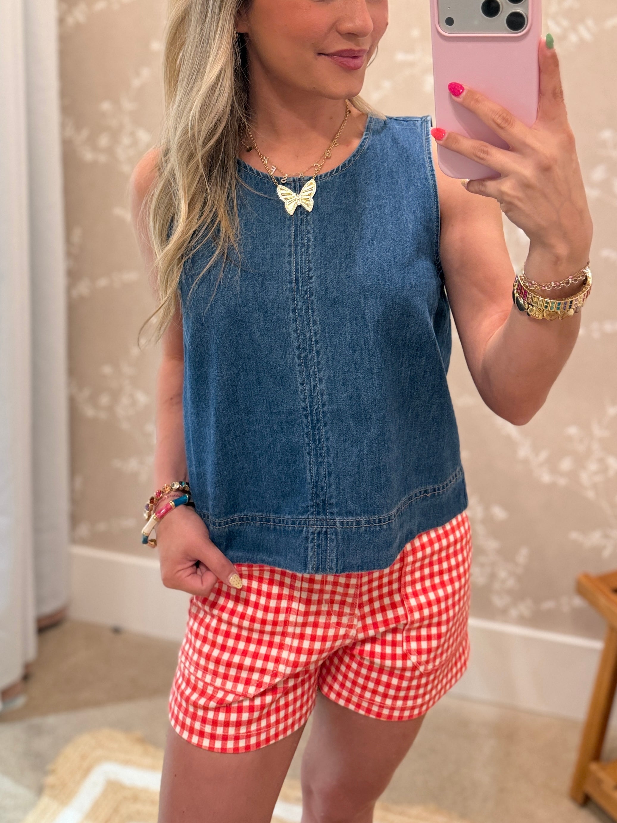 Z-Supply Sun Seeker Denim Cropped Tank