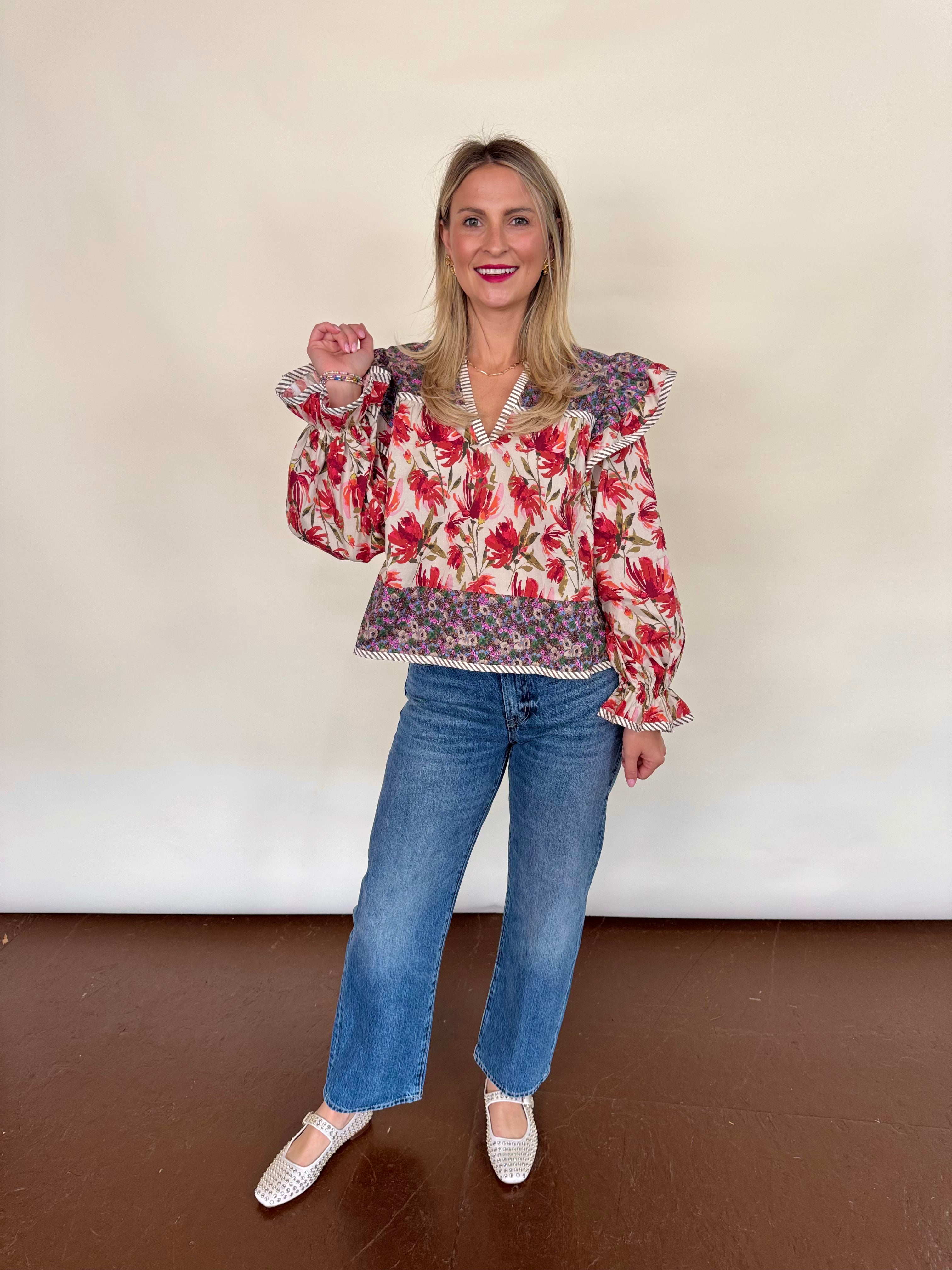 Fall Floral Blouse