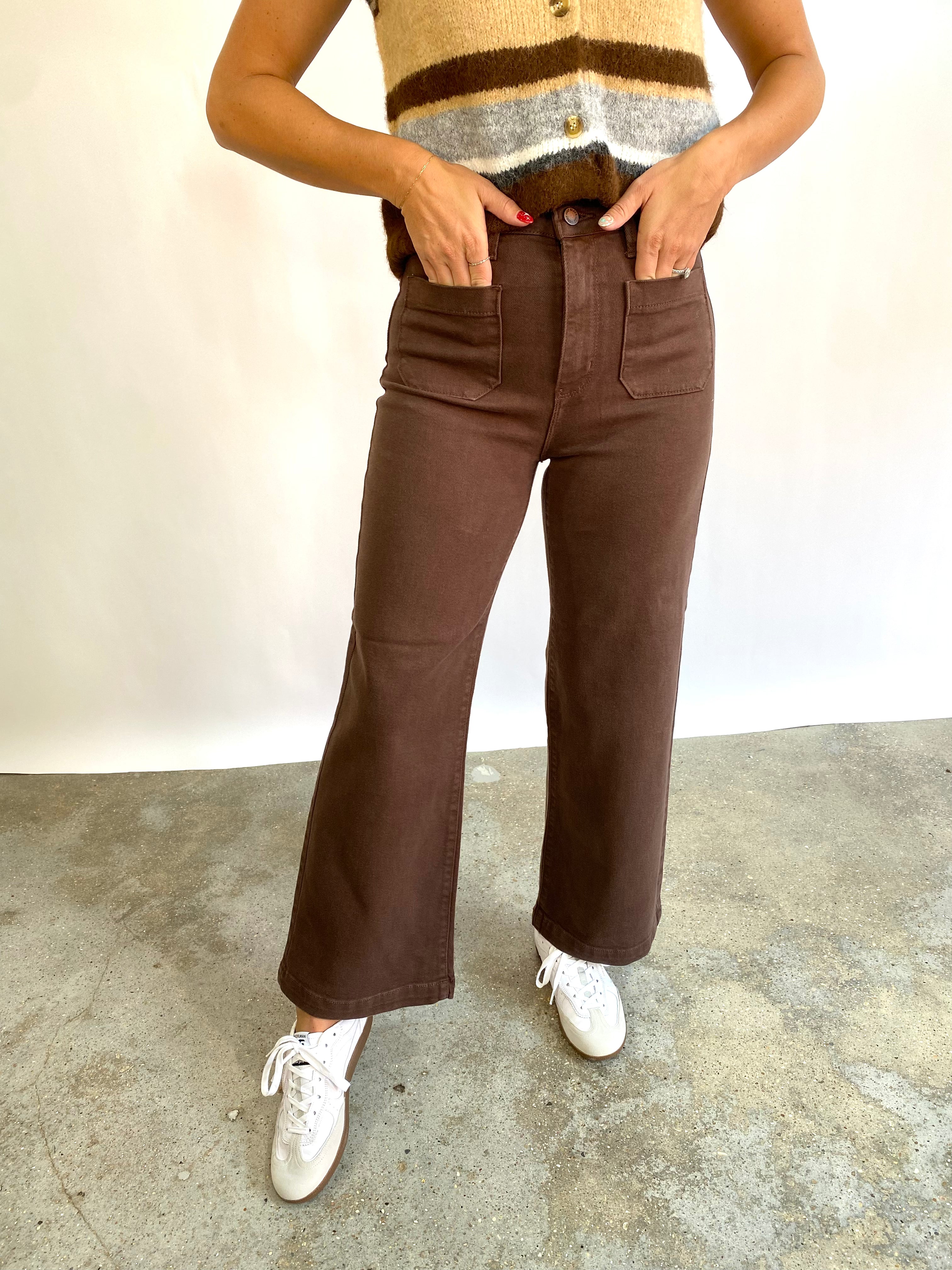 Just Black Patch Pocket Wide Leg