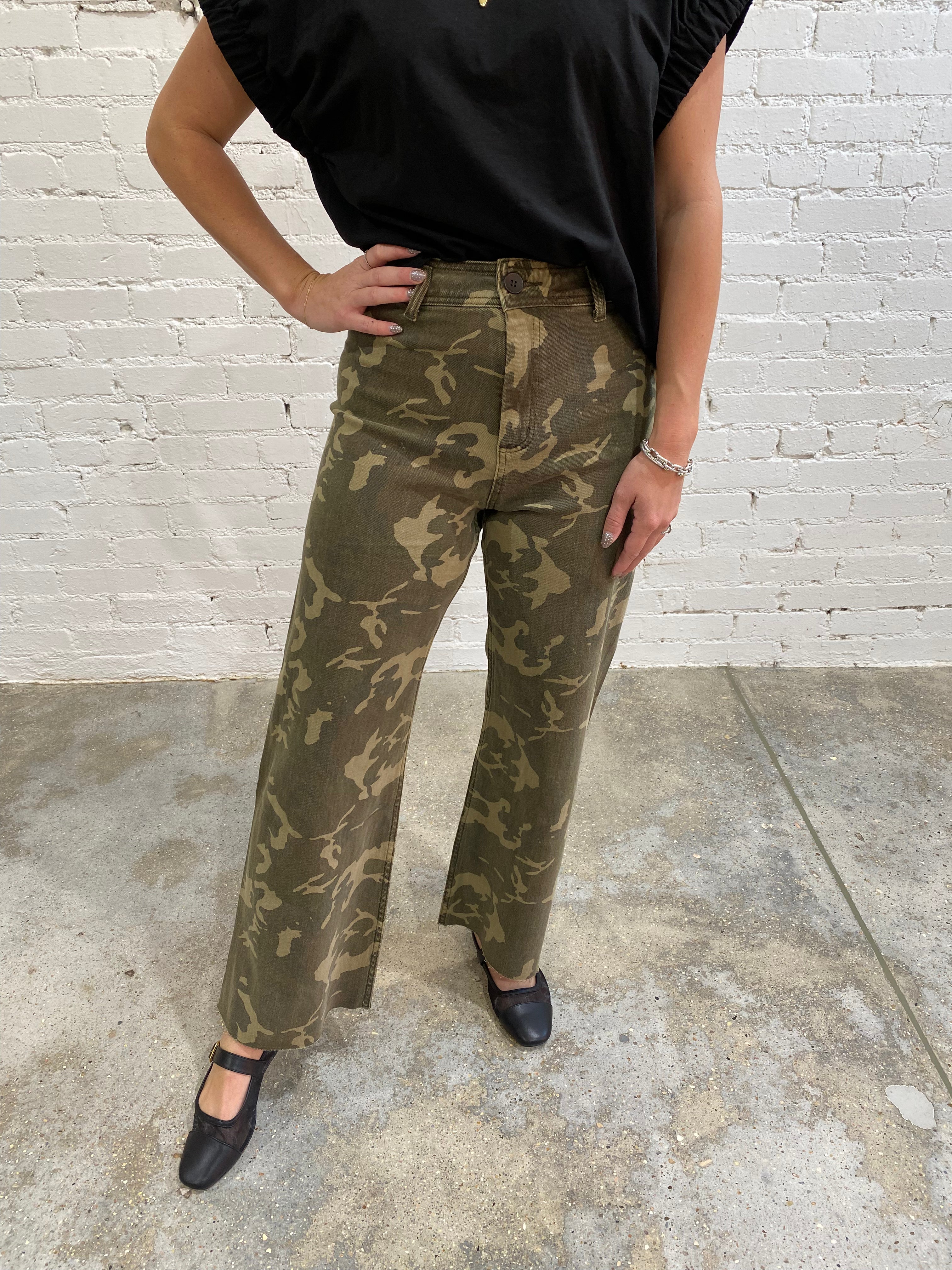 MY MUSE Camouflage Wide Leg