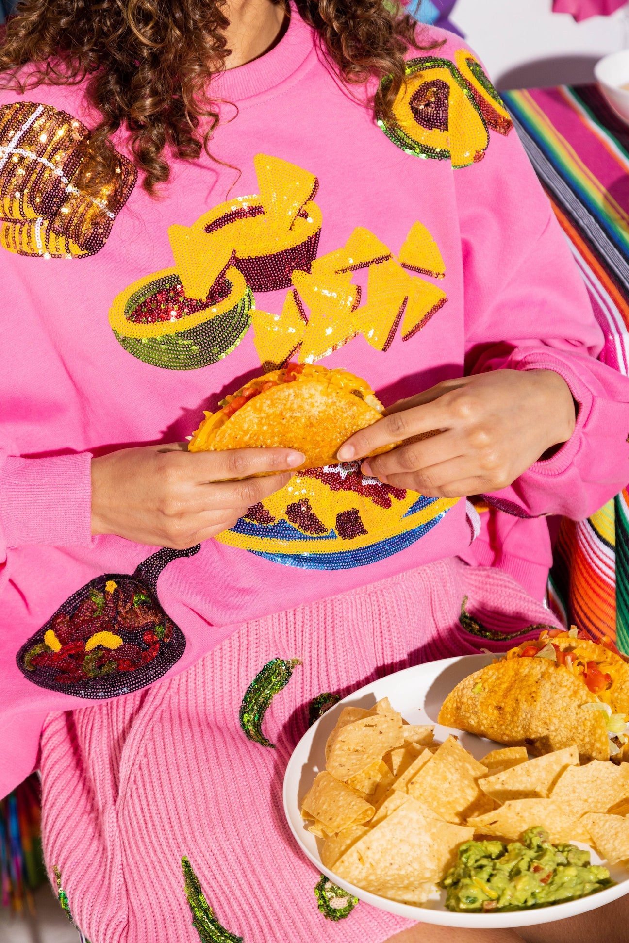 Queen Of Sparkles Mexican Food Sweatshirt