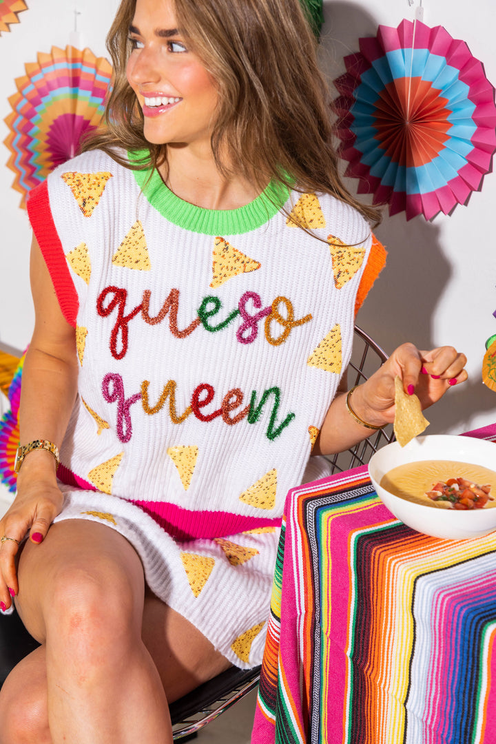 Queen Of Sparkles Queso Queen Sweater Tank